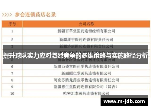 提升球队实力应对激烈竞争的多维策略与实施路径分析