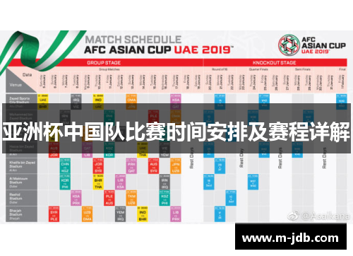 亚洲杯中国队比赛时间安排及赛程详解